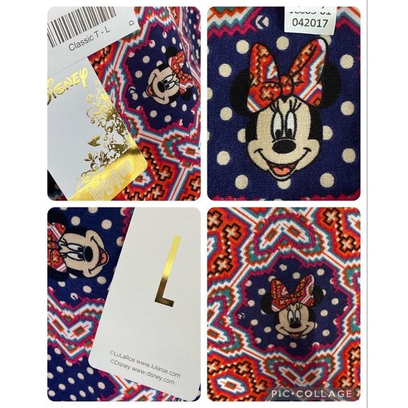 LuLaRoe Minnie Mouse Classic T Orange Blue Size L Women’s Top NWT - Picture 8 of 12